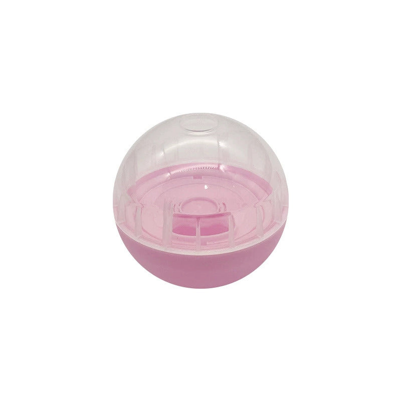 Pink interactive feeder toy ball with transparent top section