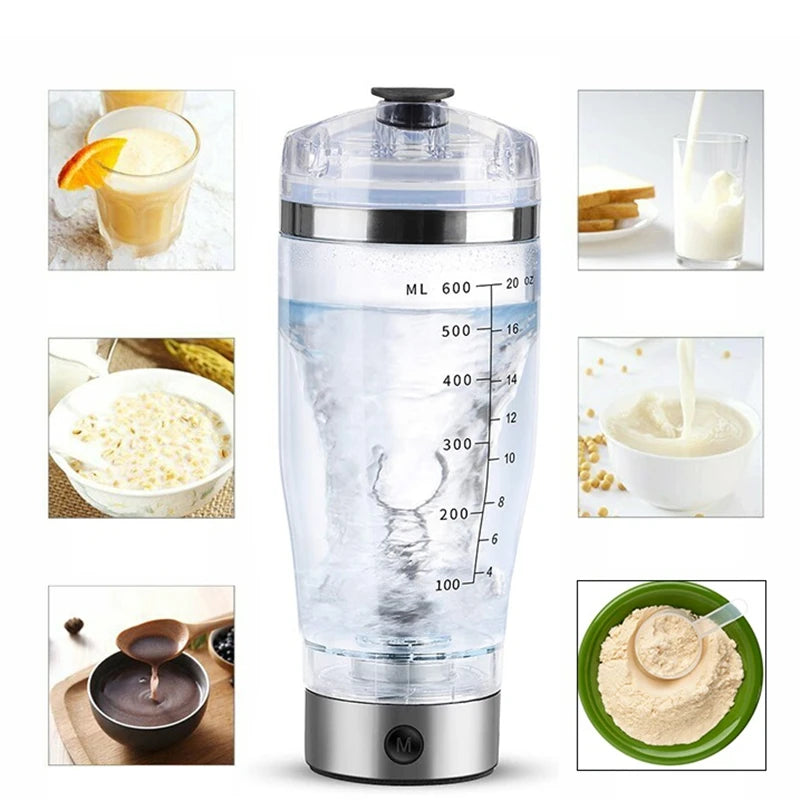 Electric stirring mug used for mixing protein, coffee, and supplements