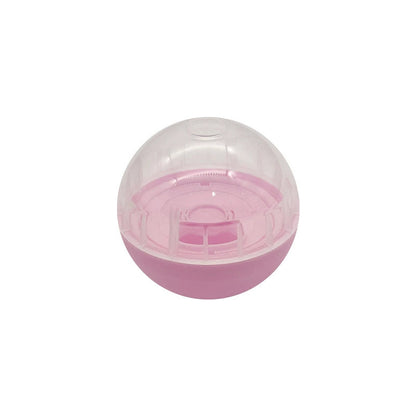 Pink interactive feeder toy ball with transparent top section