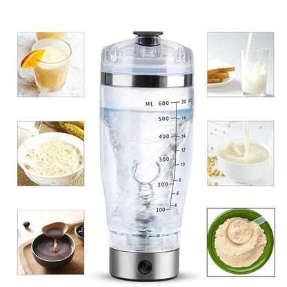 Electric stirring mug used for mixing protein, coffee, and supplements